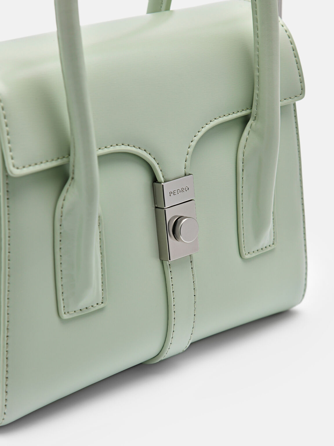PEDRO Studio Farida Leather Compact Handbag, Light Green