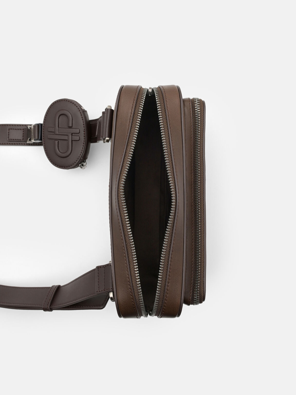 Flynn Leather Crossbody Bag, Dark Brown