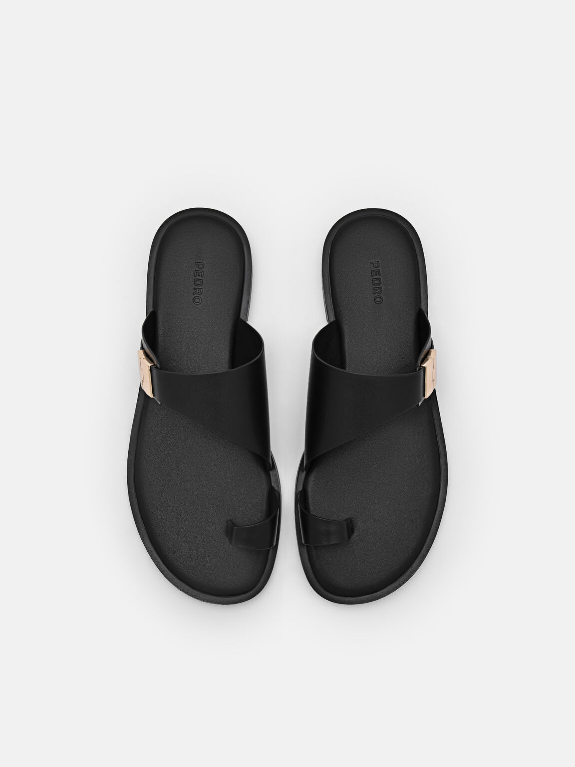 Jatte Leather Sandals, Black