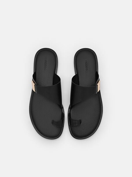 Jatte Leather Sandals, Black