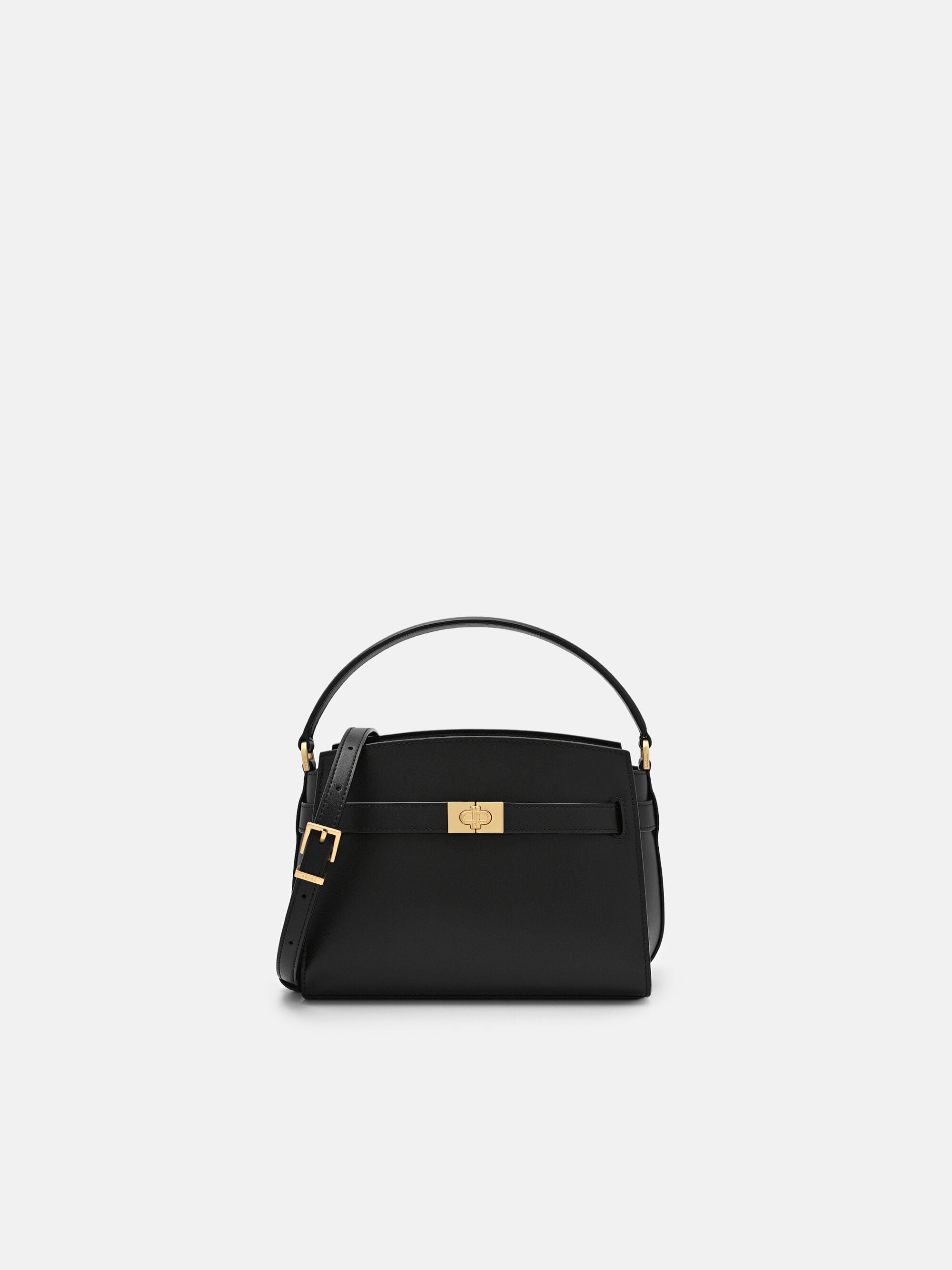 Black Belted Leather Handbag - PEDRO SG