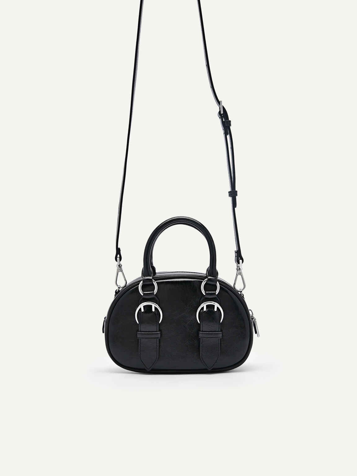 Mini Buckle Handbag, Black