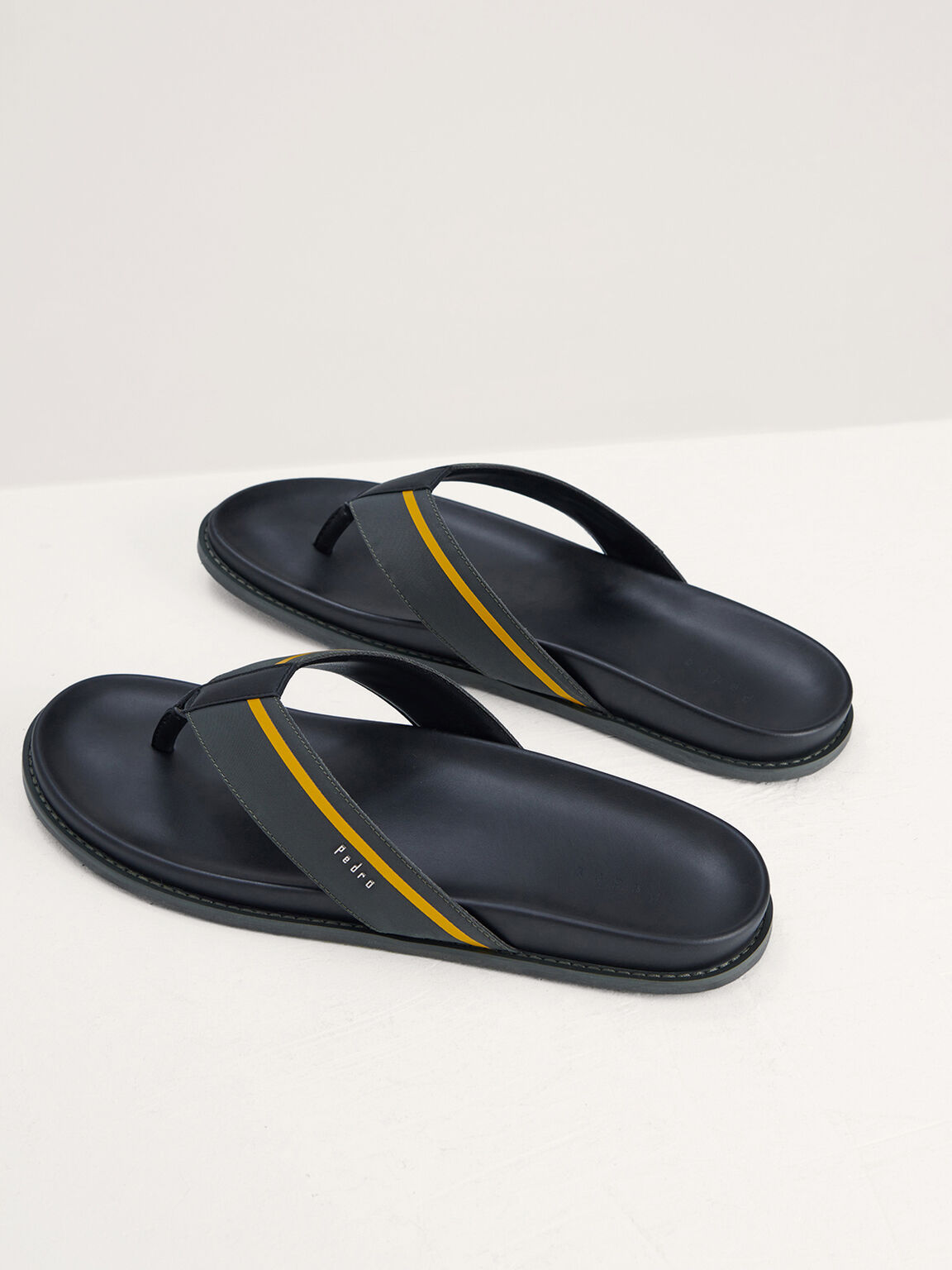 Nylon Thong Sandals, Dark Grey
