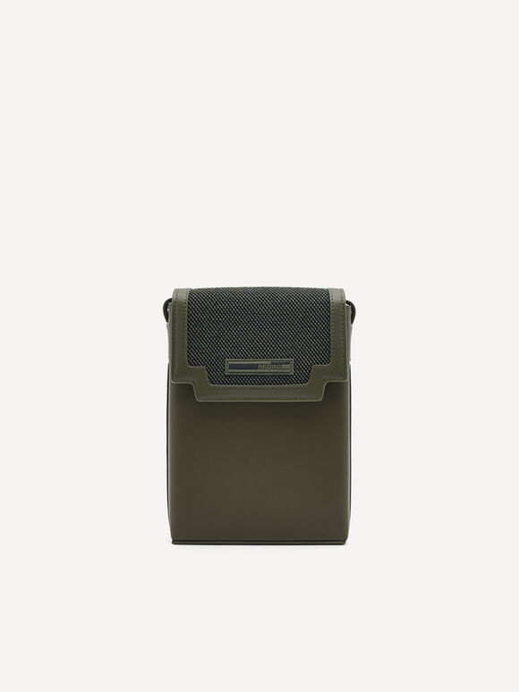 Leather Mini Pouch, Military Green