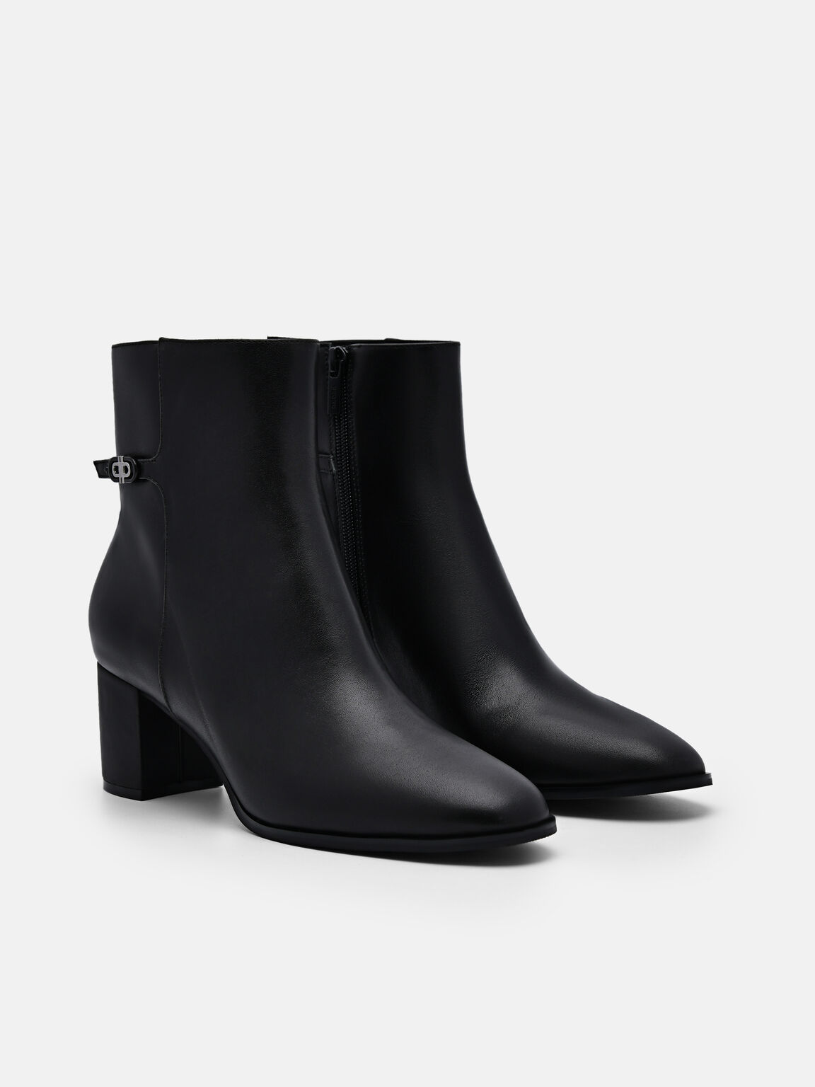 PEDRO Icon Leather Heel Boots, Black