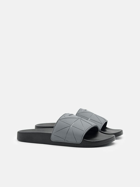 Slide Sandals in Pixel, Dark Grey