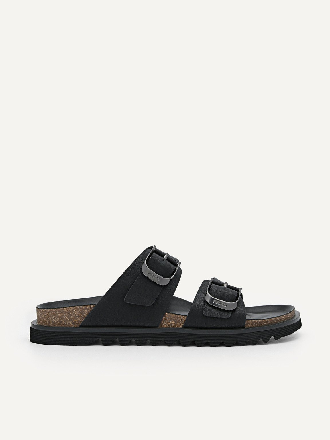 Helix Slide Sandals, Black