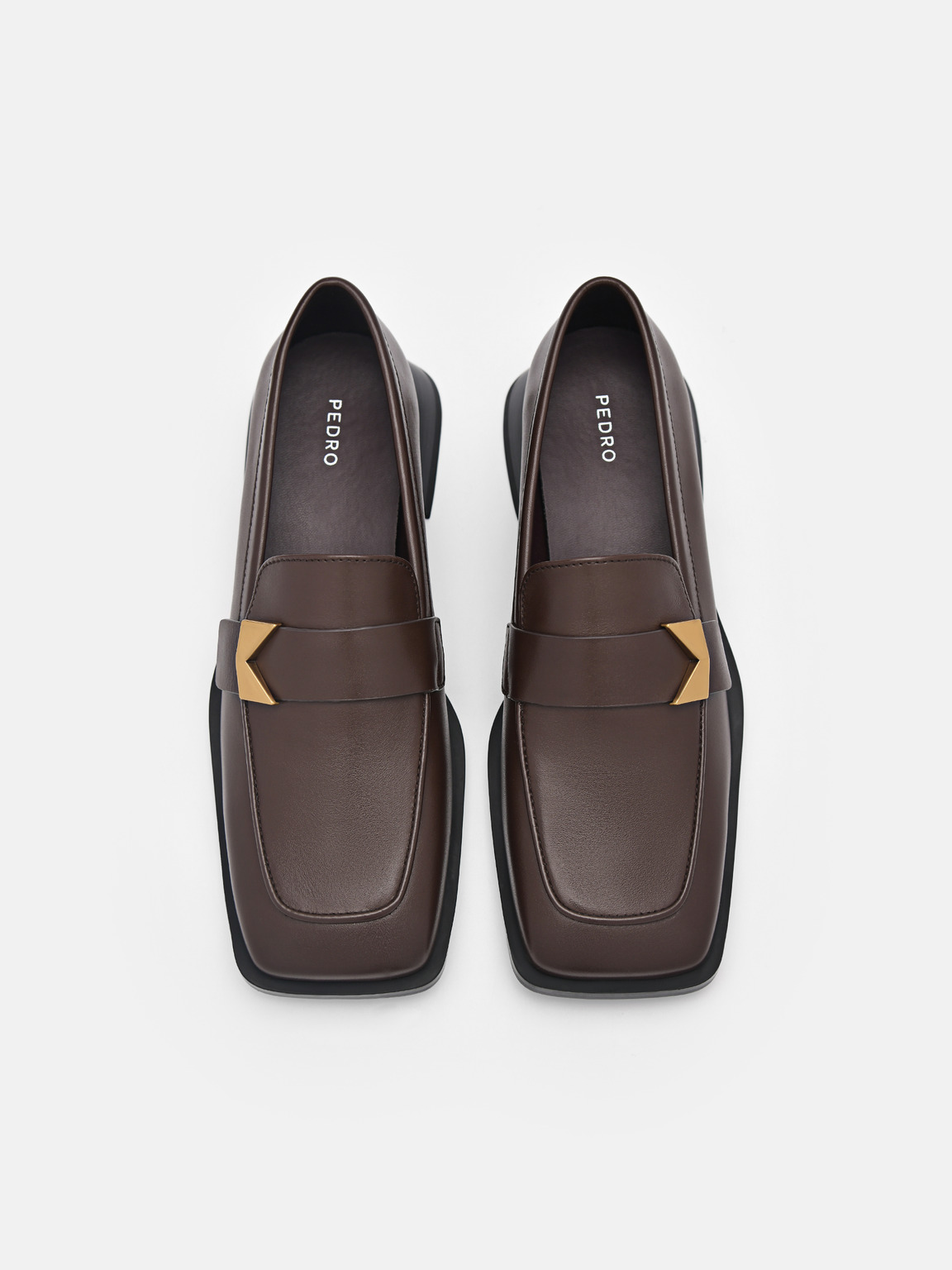 Marion Leather Loafers, Dark Brown
