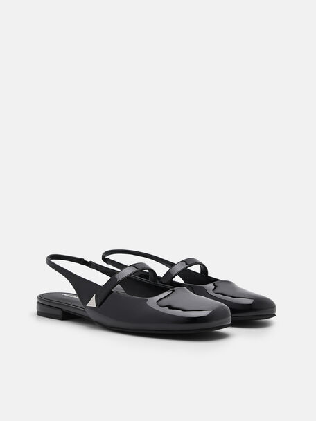 Tria Slingback Mules, Black