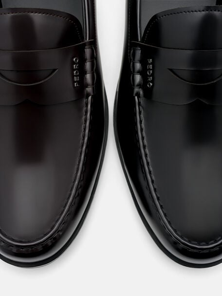 Keith Leather Penny Loafers, Mahogany