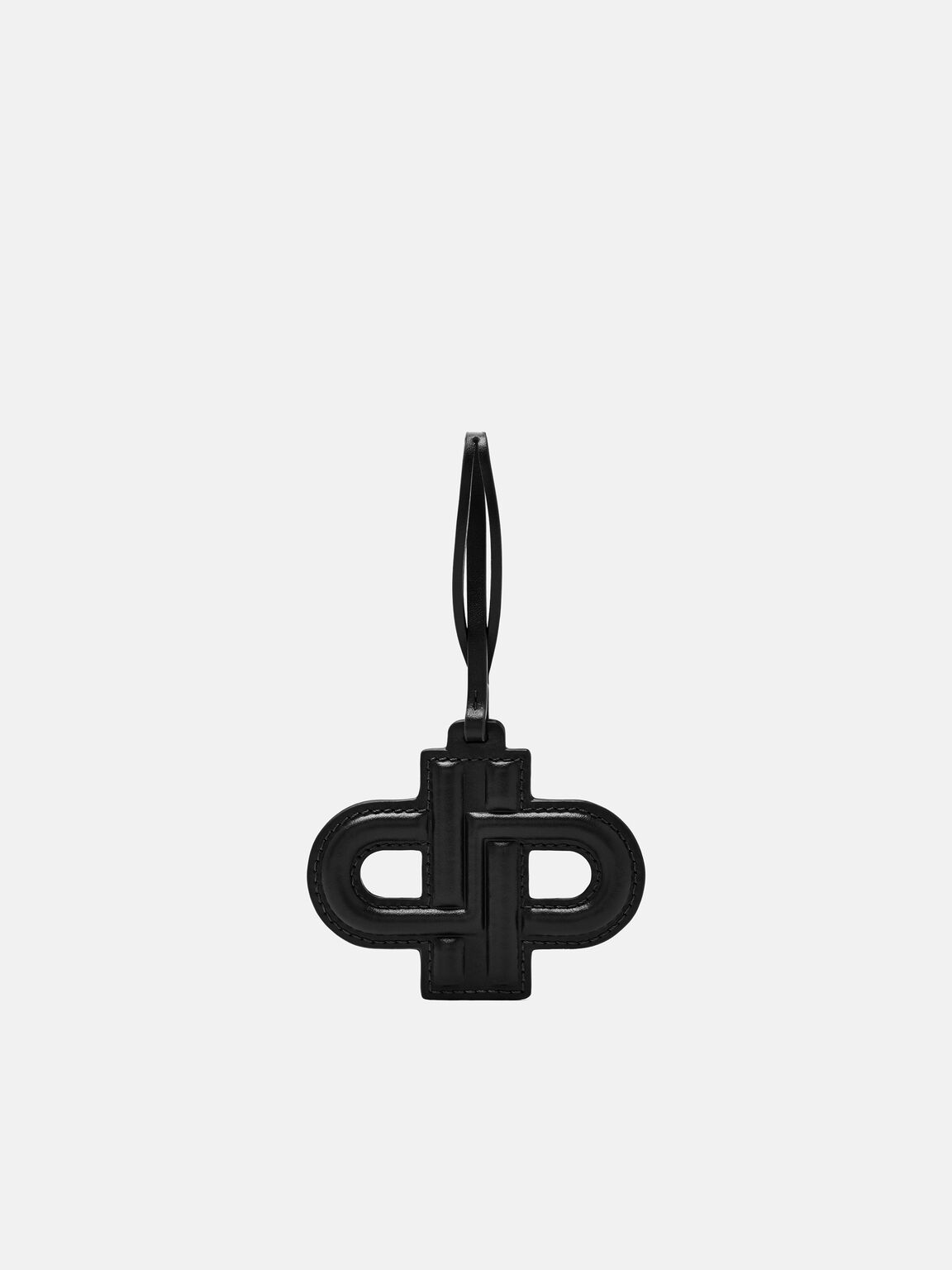 Leather Emblem Charm, Black