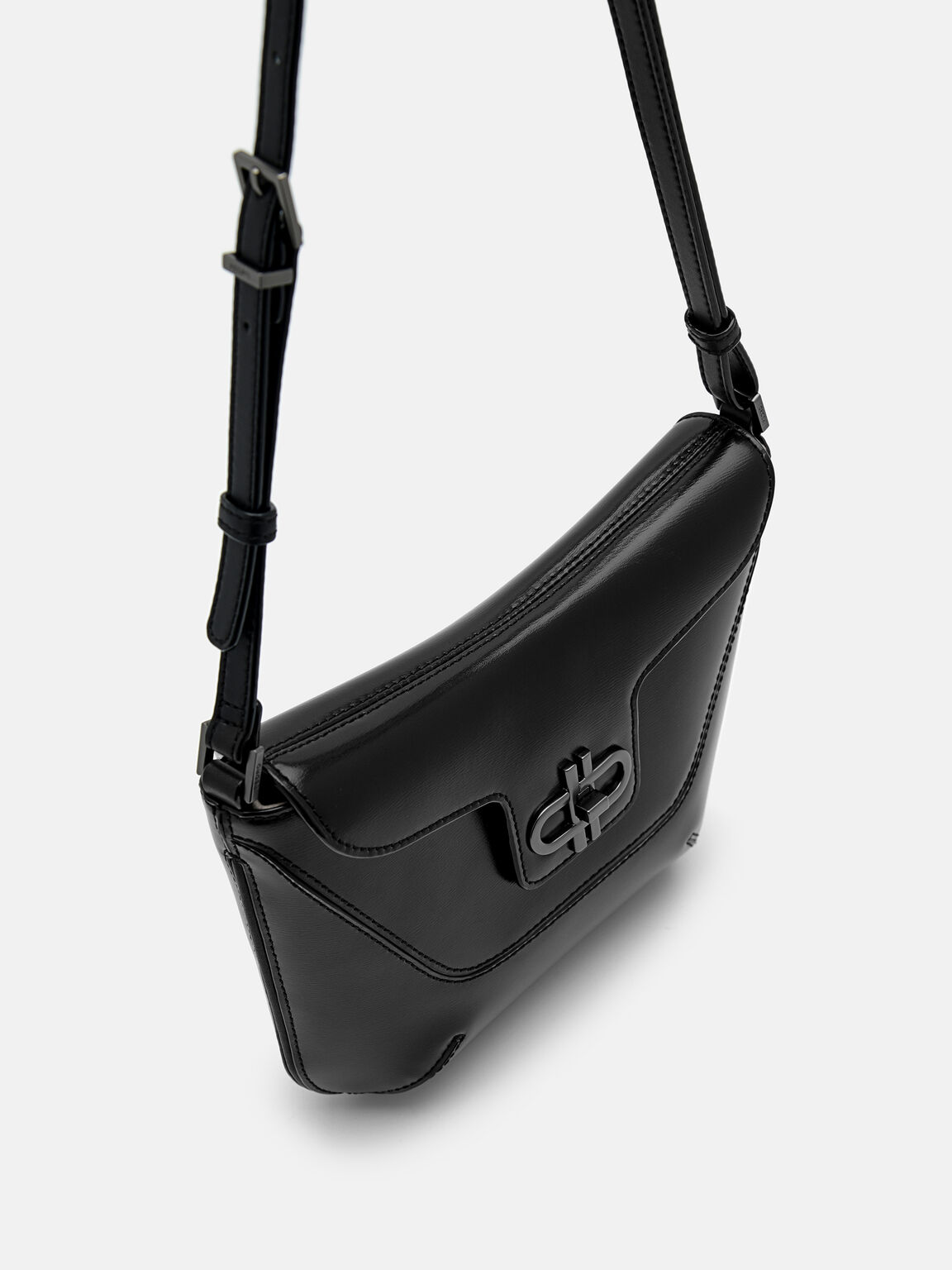 PEDRO Icon Leather Satchel Bag, Black