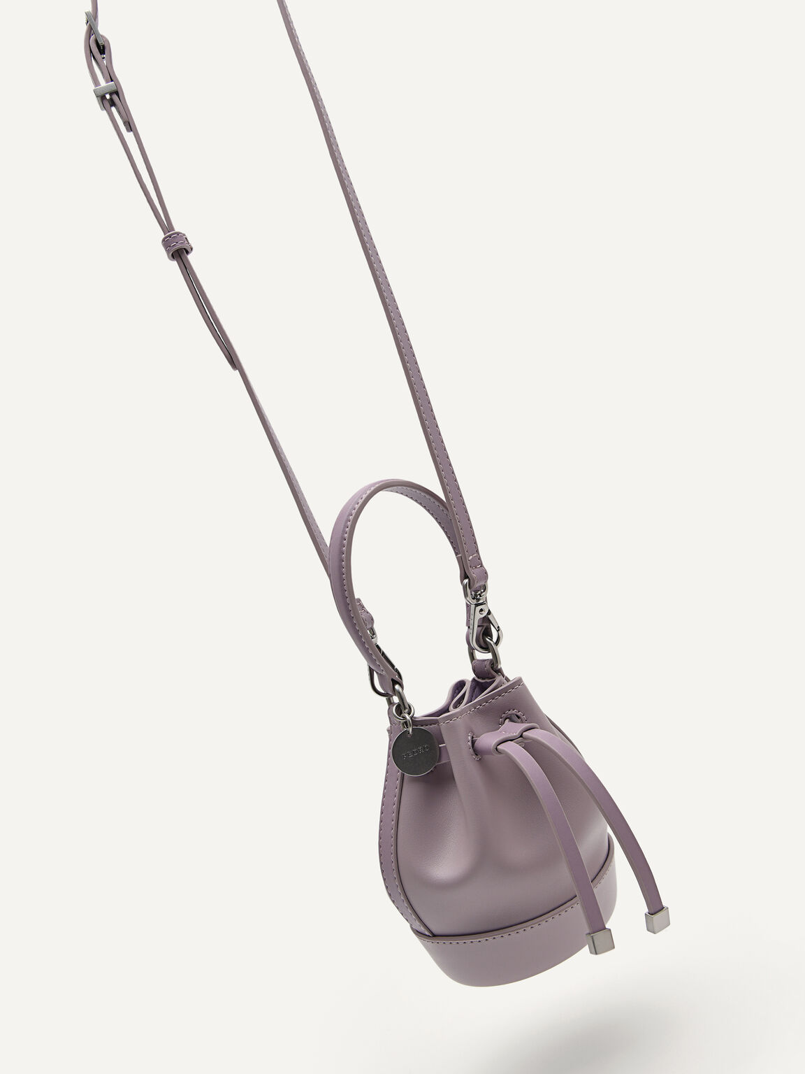 Mini Bucket Pouch with Long Strap, Lilac