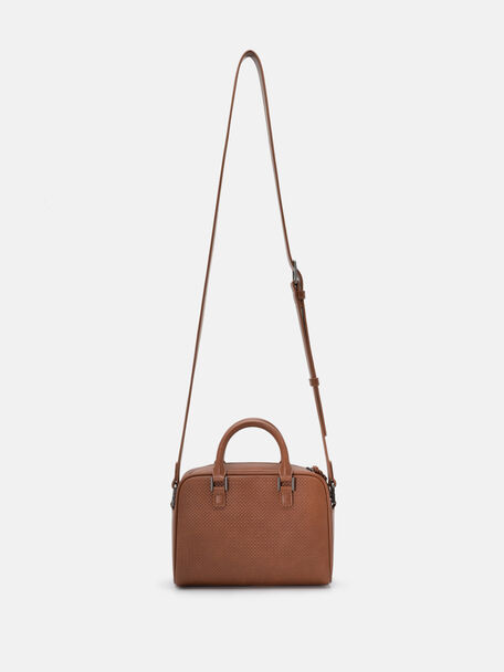 Crosby Crossbody Bag, Cognac Embossed
