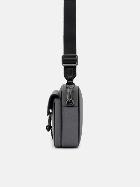 Taper Compact Crossbody Bag, Grey Nylon