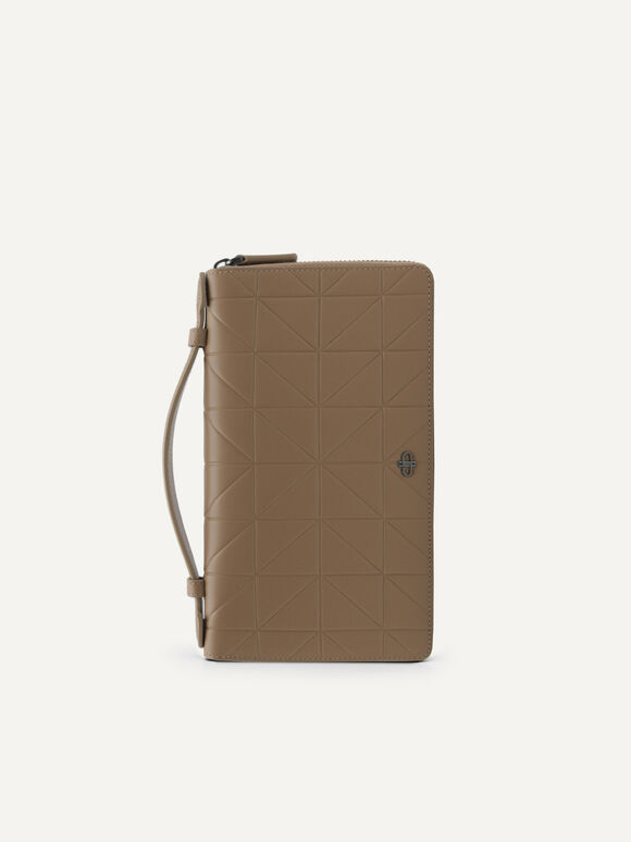 PEDRO Icon Leather Travel Organiser in Pixel, Taupe