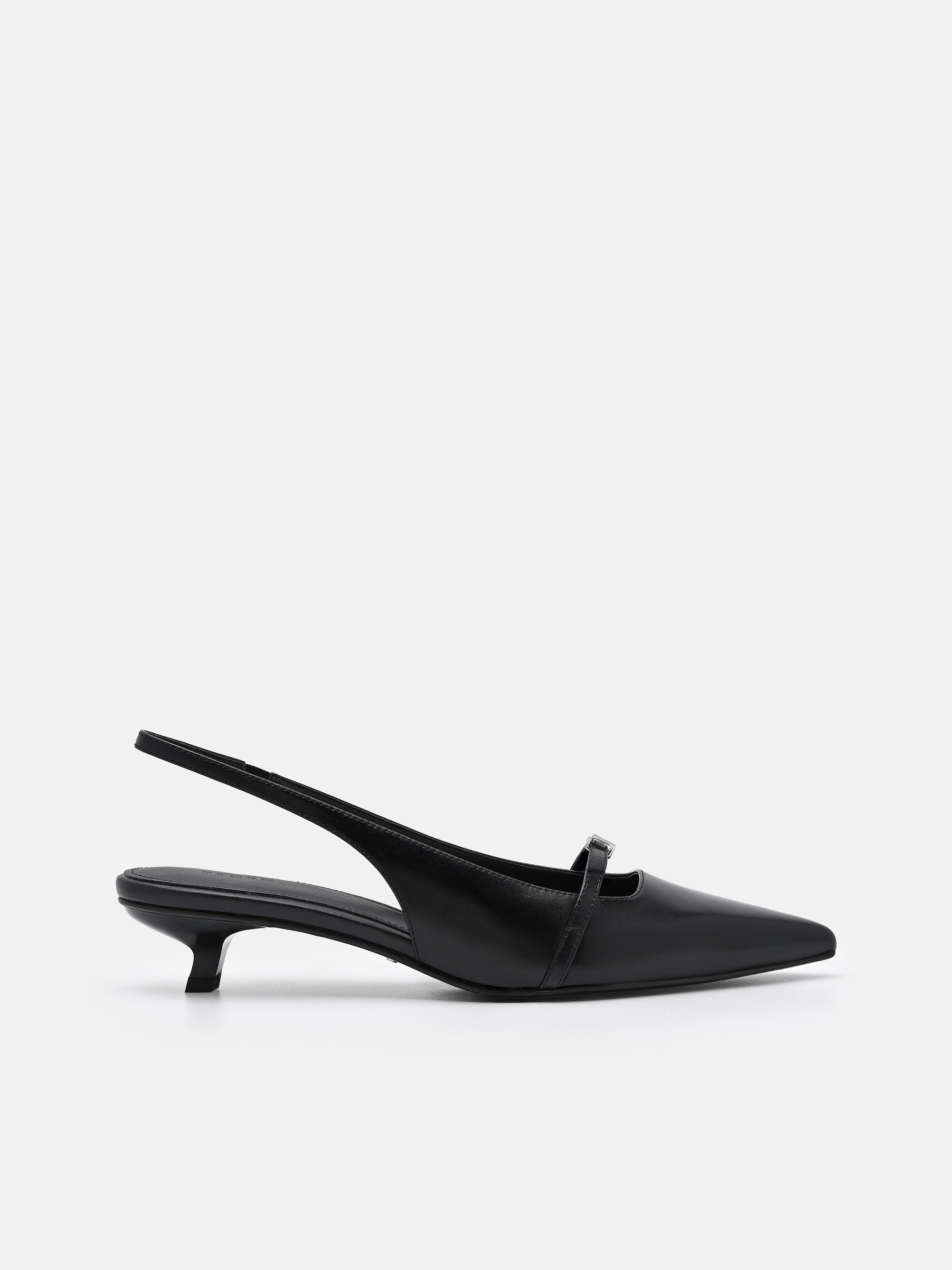 PaPu. Black Maggie Leather Slingback Heel Pumps - PEDRO SG