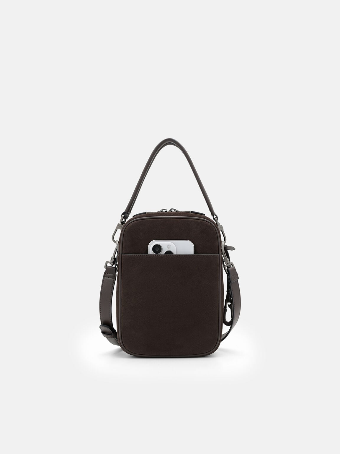 Patrice Leather Crossbody Bag, Espresso Brown