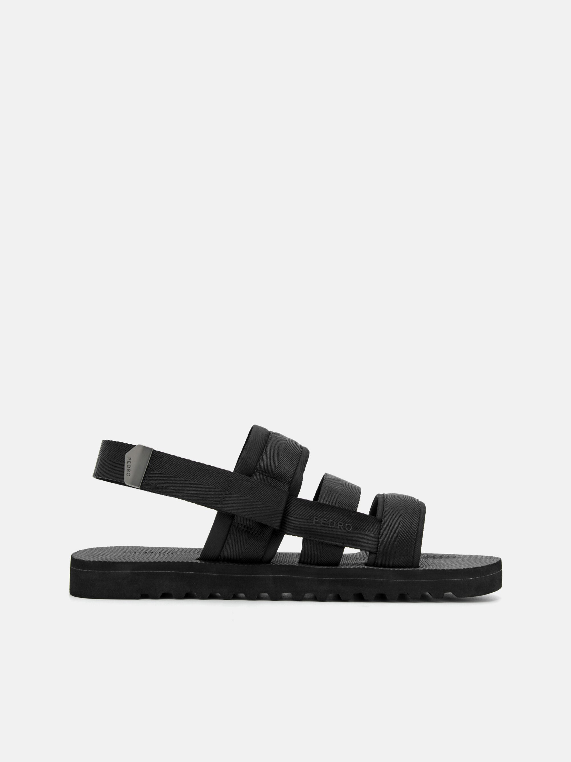 Blakc Nylon Backstrap Sandals - PEDRO US