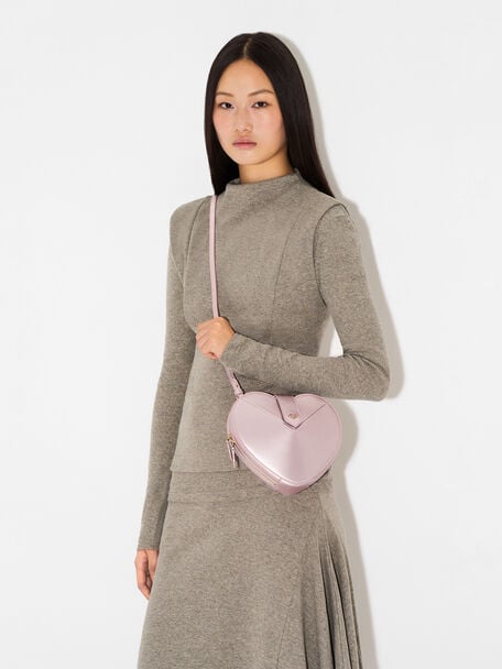 Heart Shoulder Bag, Pink