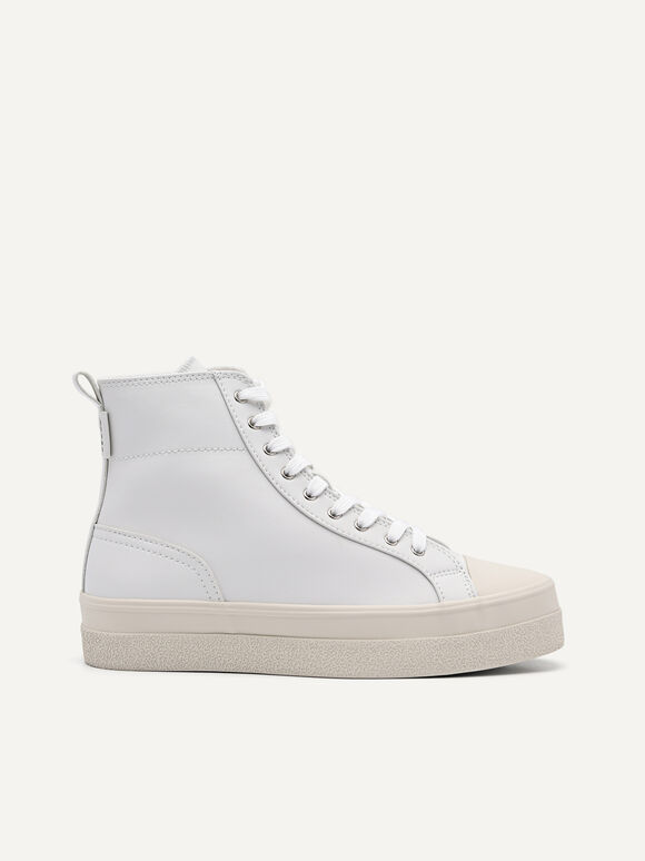 High-Cut Sneakers, White