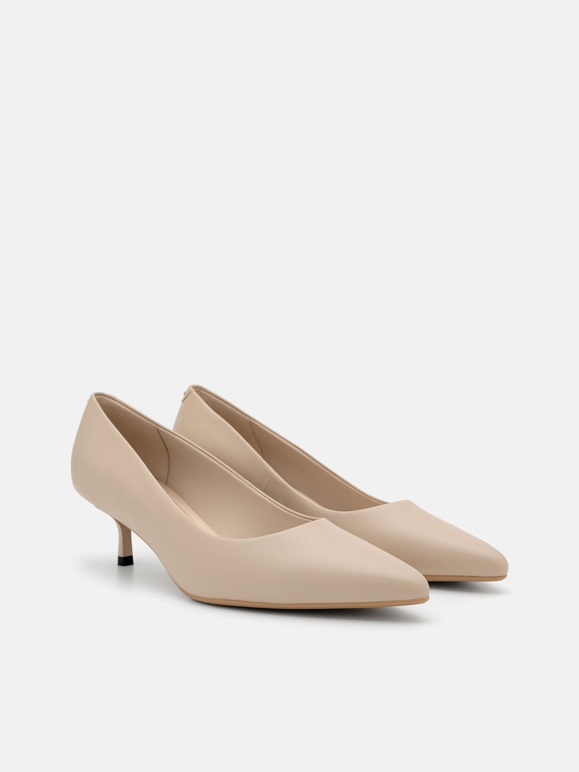Quinn Leather Heel Pumps, Nude