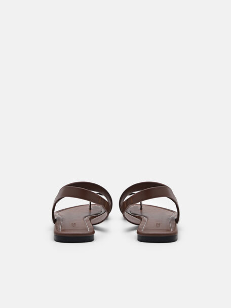 Alexis Leather Slingback Sandals, Dark Brown