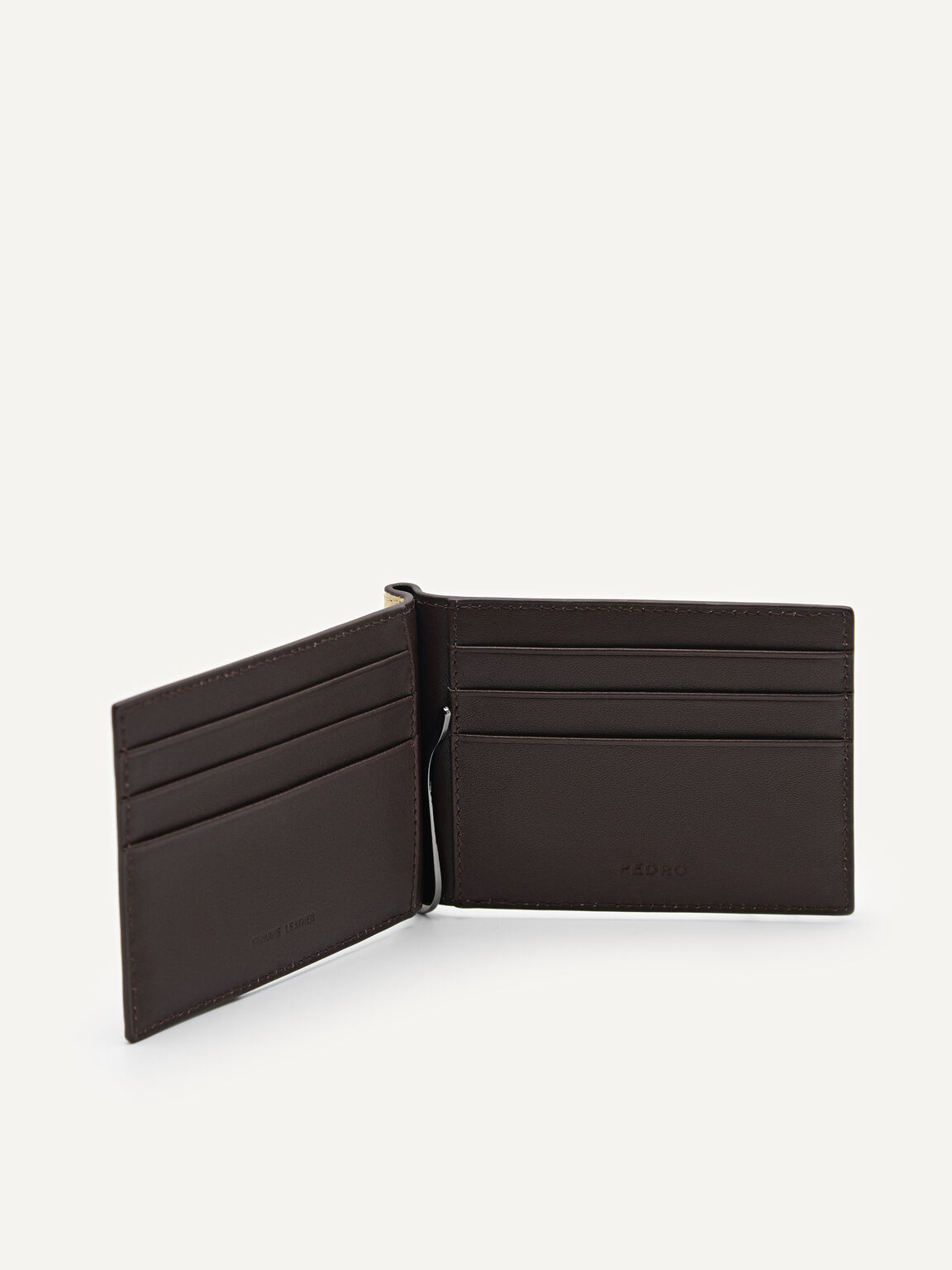 Oliver Leather Bi-Fold Money Clip Cardholder, Sand