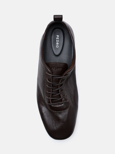 Kendall Leather Flats, Dark Brown