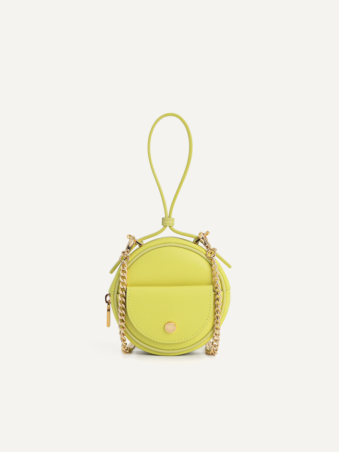 Mini Leather Coin Pouch, Light Yellow