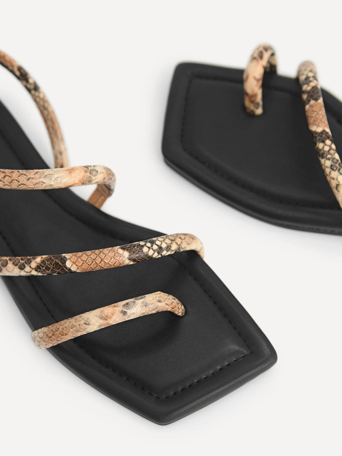 Snake-Effect Strappy Sandals, Multi