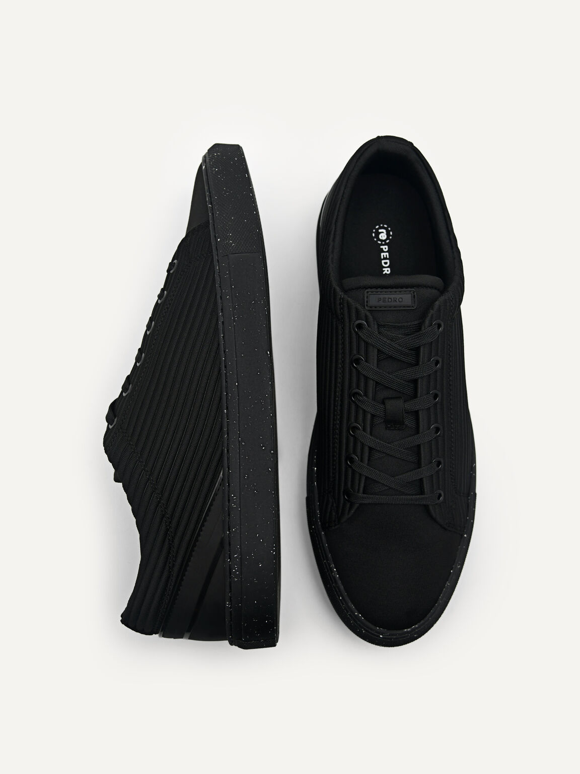 rePEDRO Pleated Sneakers, Black