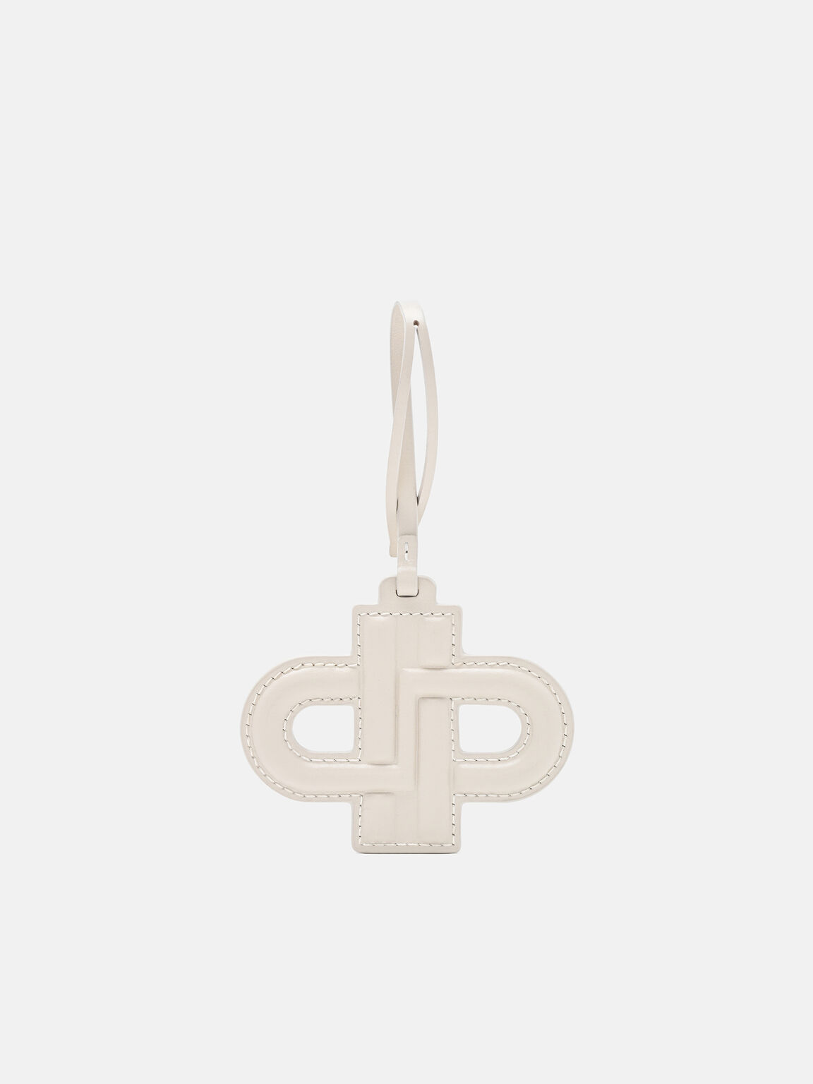Leather Emblem Charm, Chalk