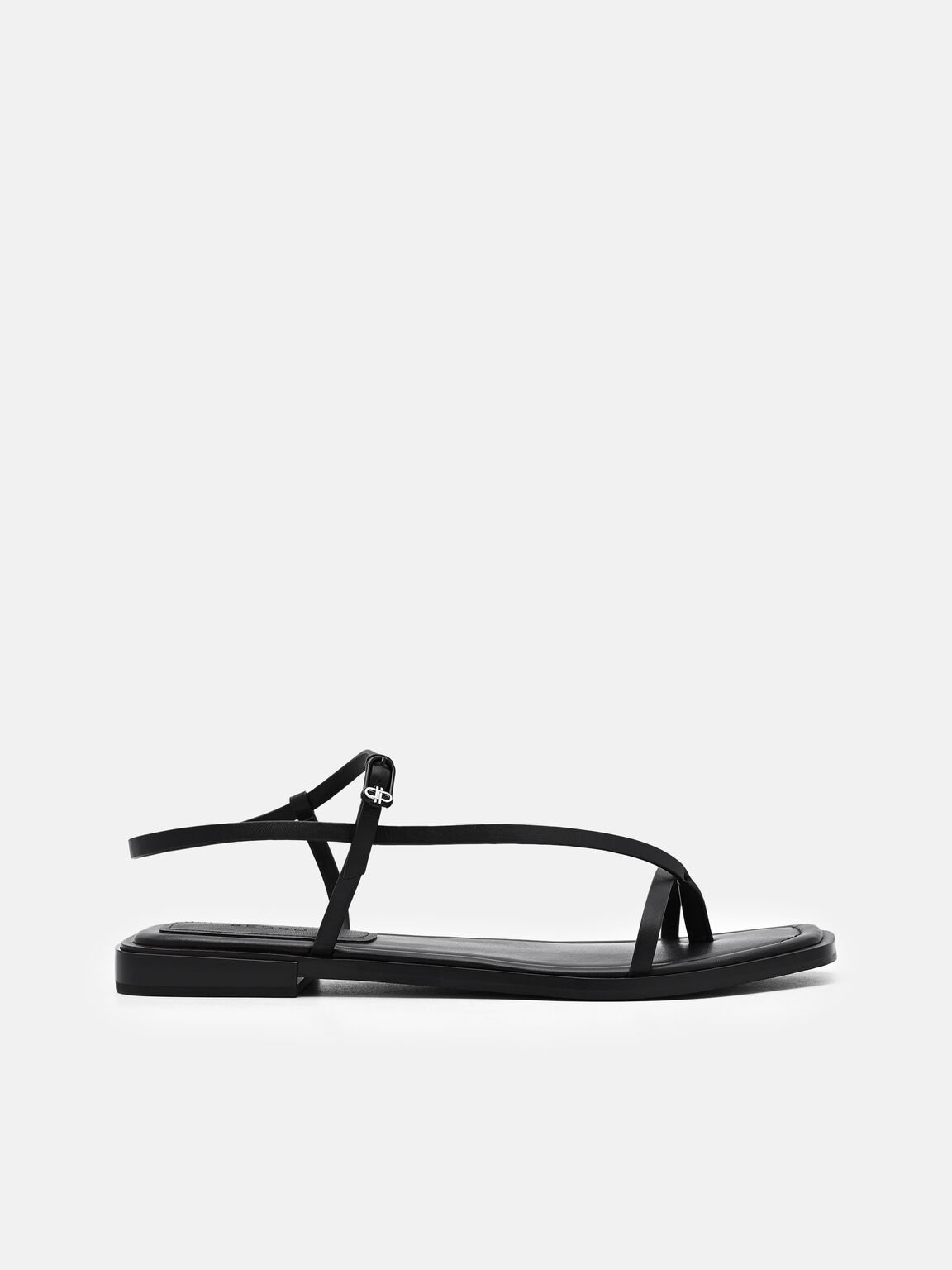 Ashby Leather Strappy Sandals, Black