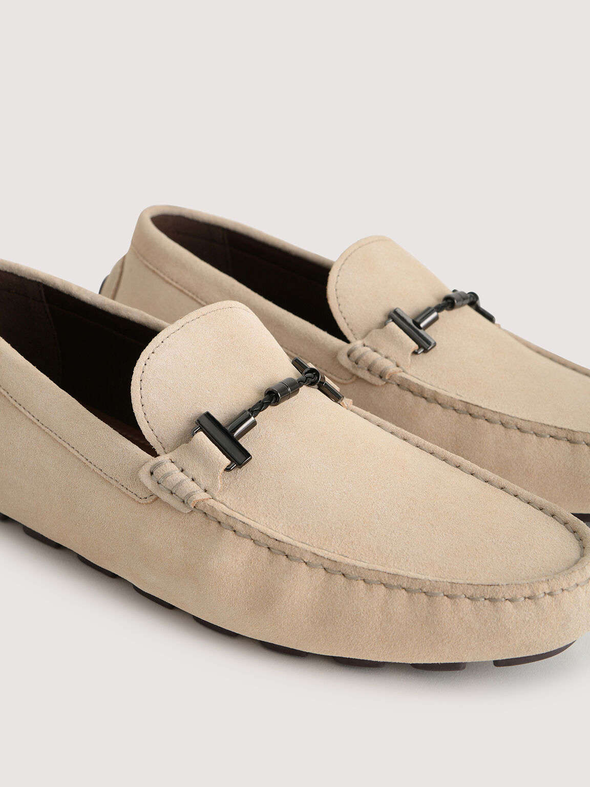 Calf Suede Loafers, Sand