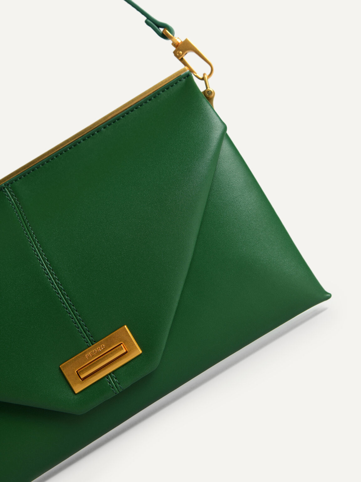 Envelope Leather Shoulder Bag, Green