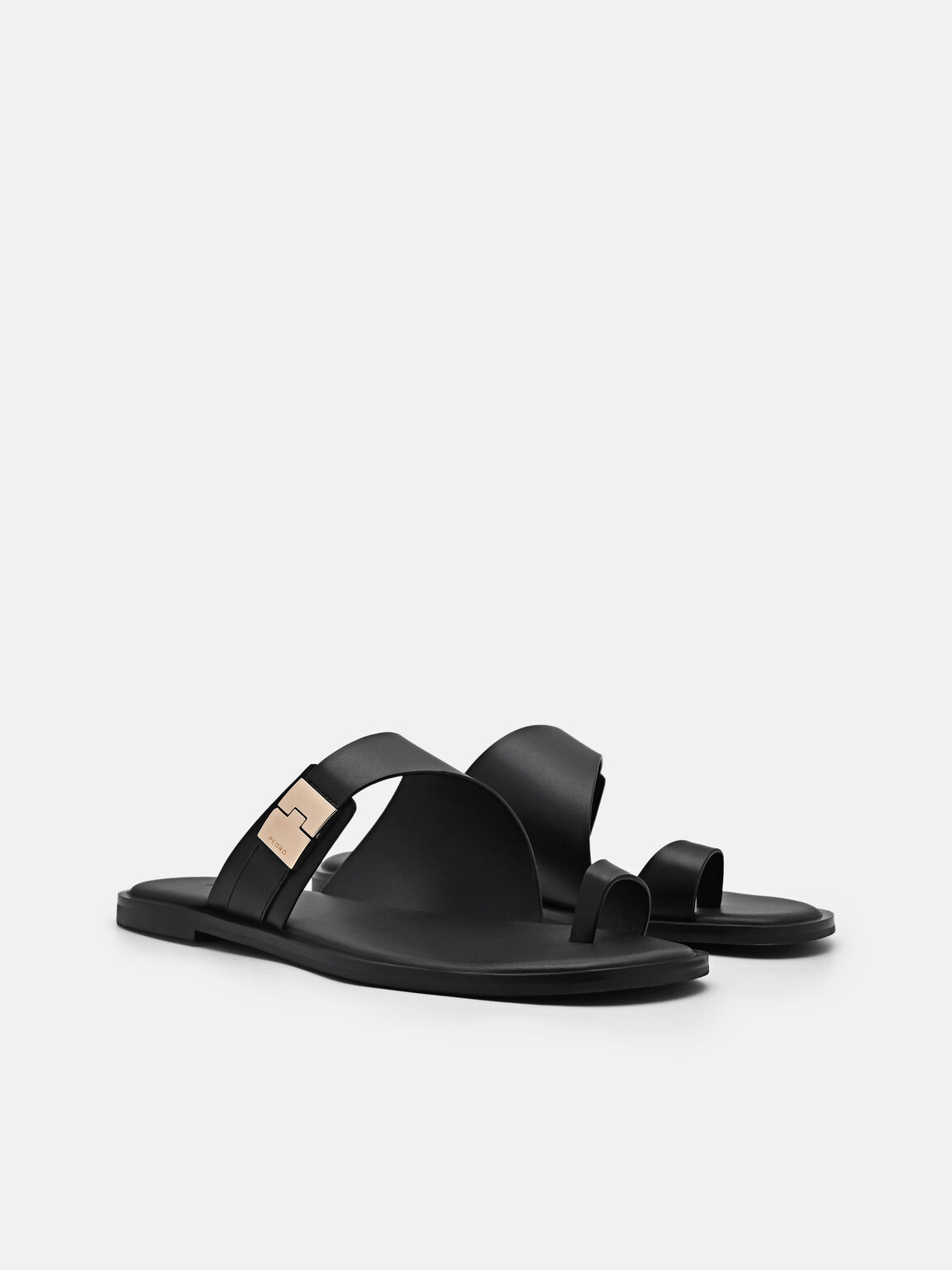 Jatte Leather Sandals, Black