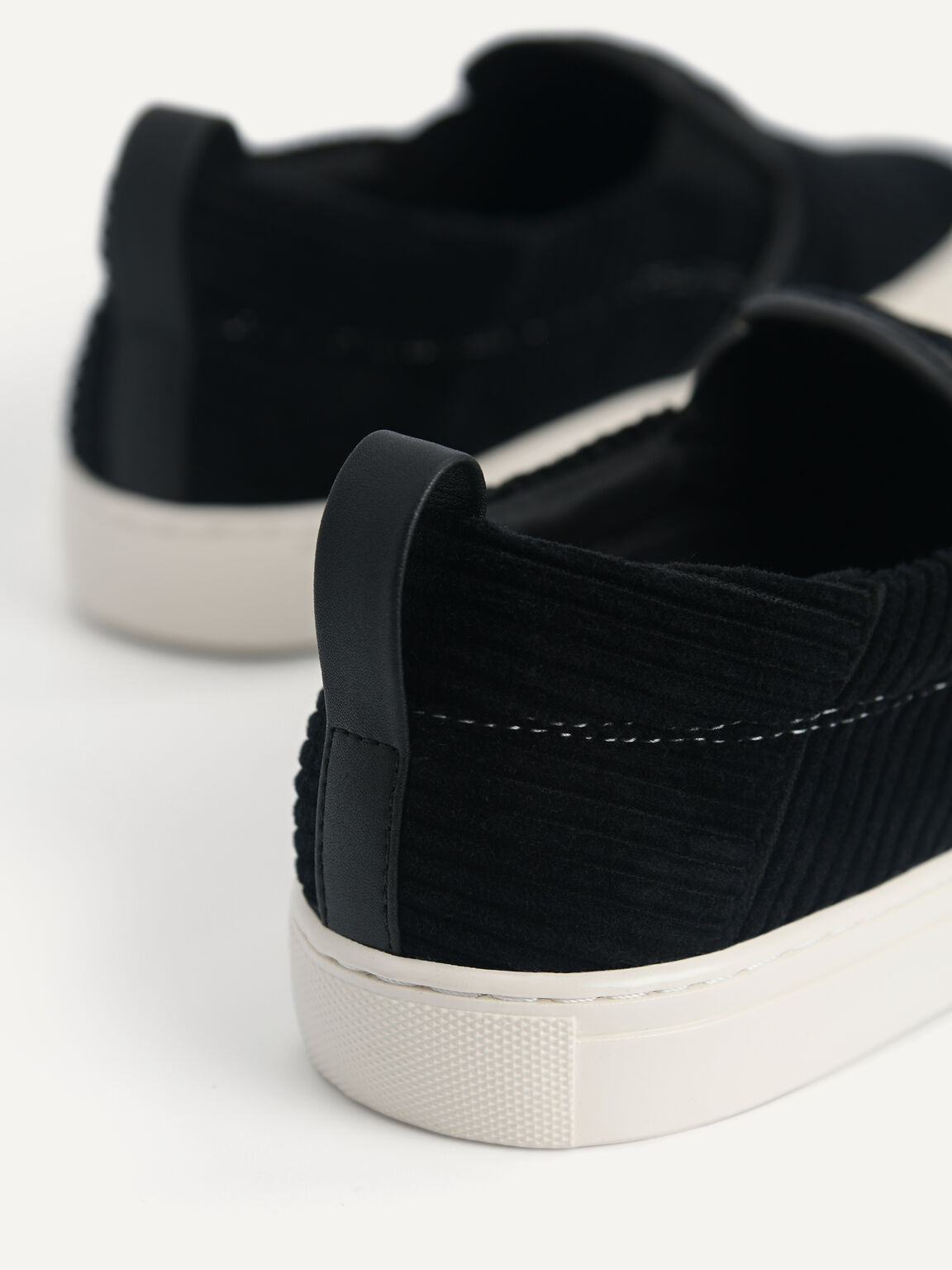 Corduroy Slip-On Sneakers, Black