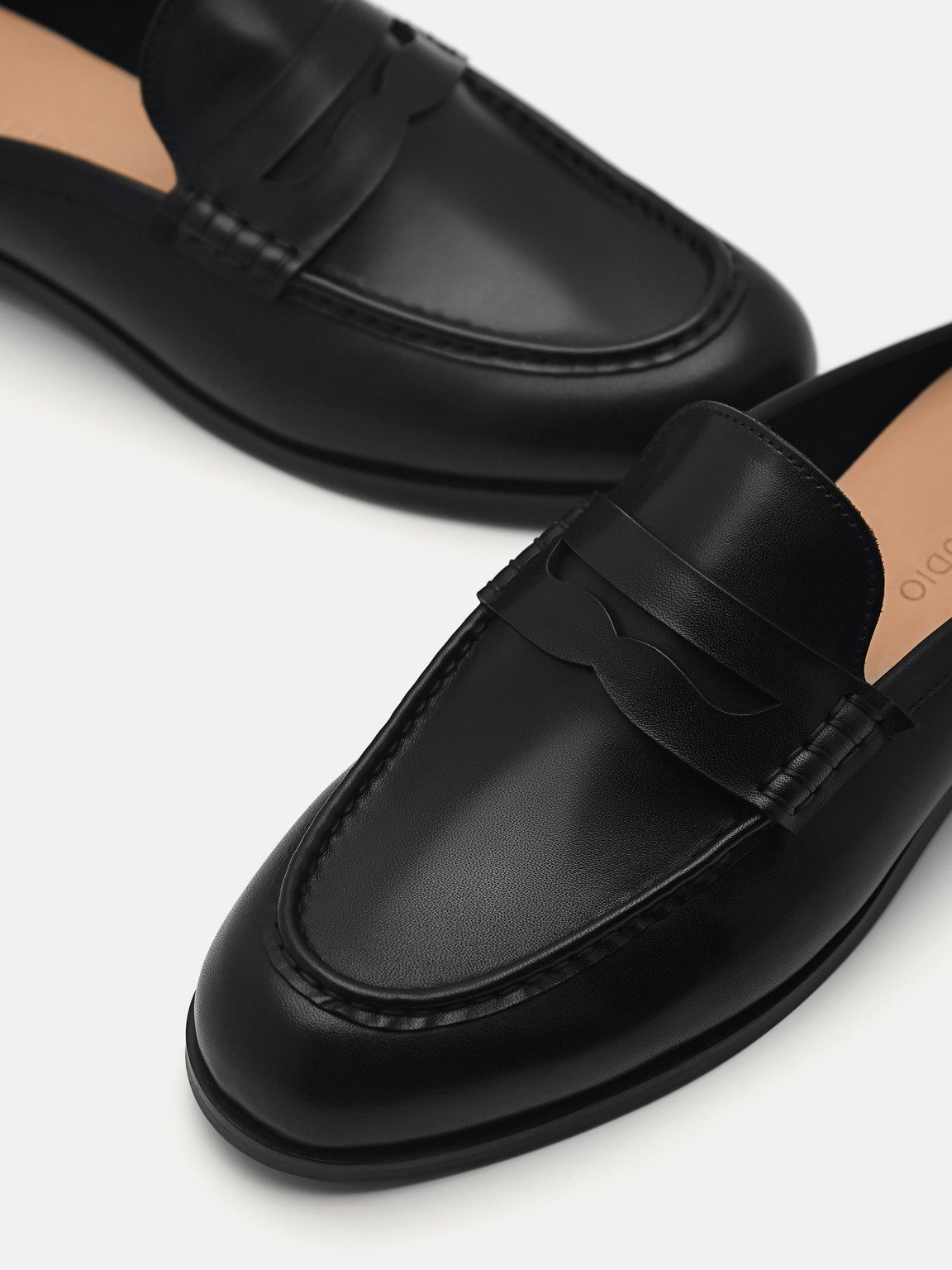 Blake Leather Penny Loafer Mules, Black