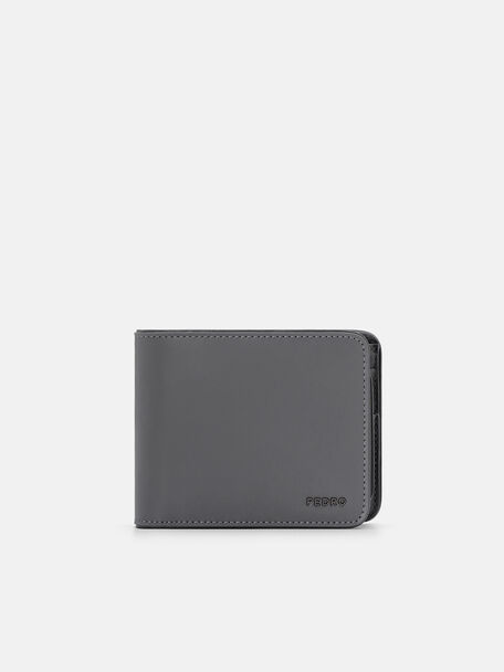 Leather Bi-Fold Wallet with Insert, Grey