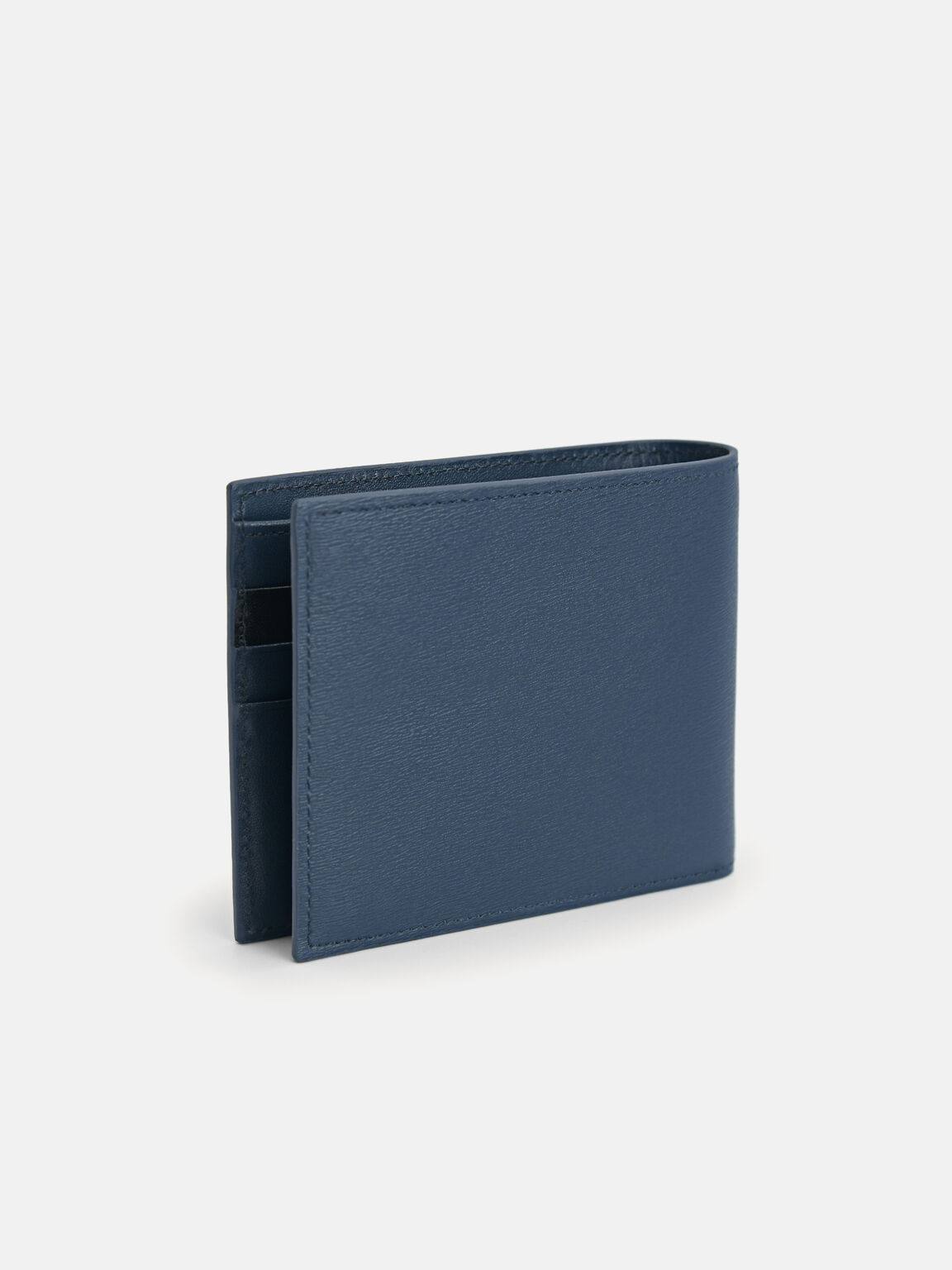Leather Bi-Fold Wallet (RFID), Navy