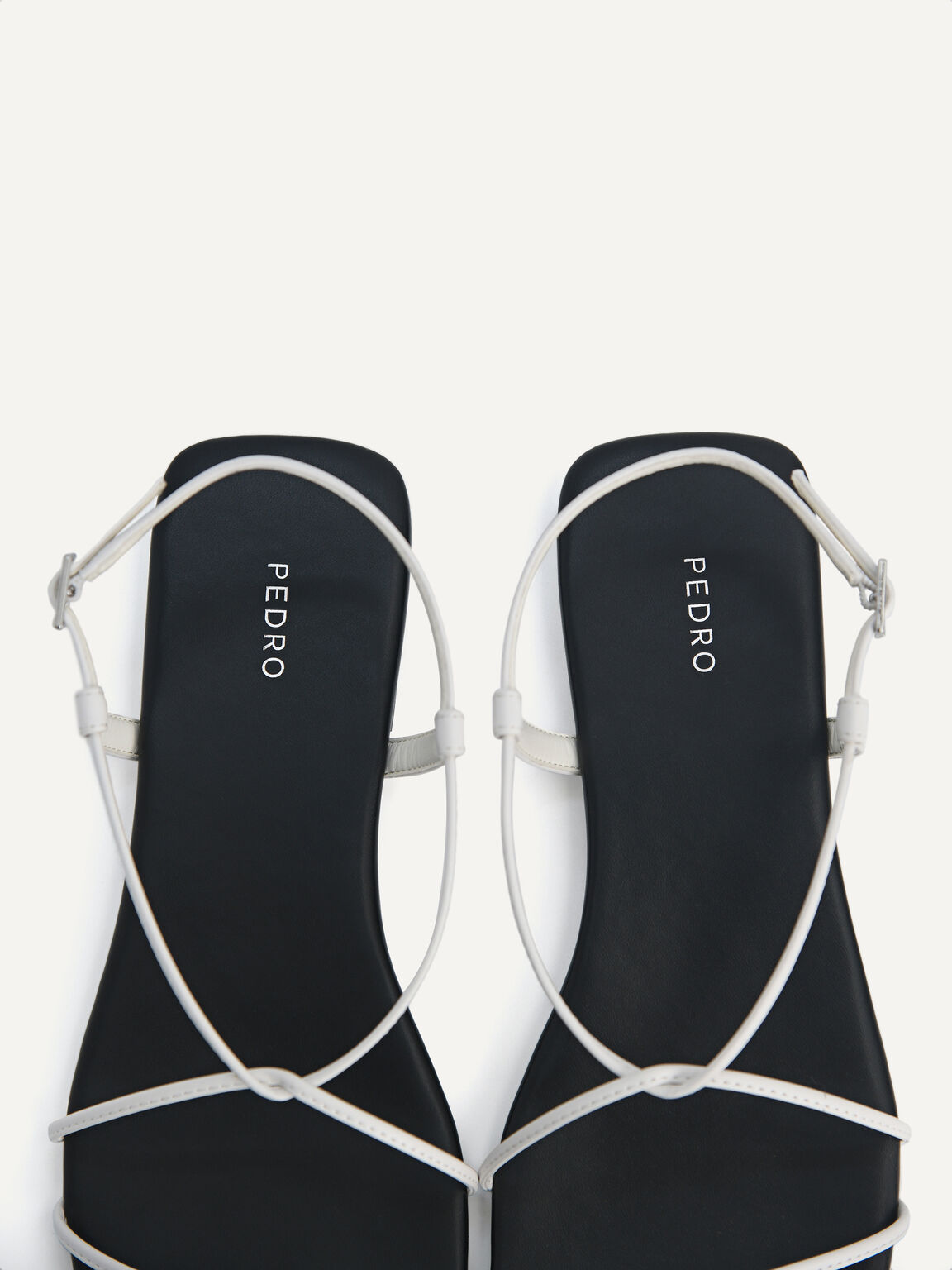 Criss Cross Toe Loop Sandals, White
