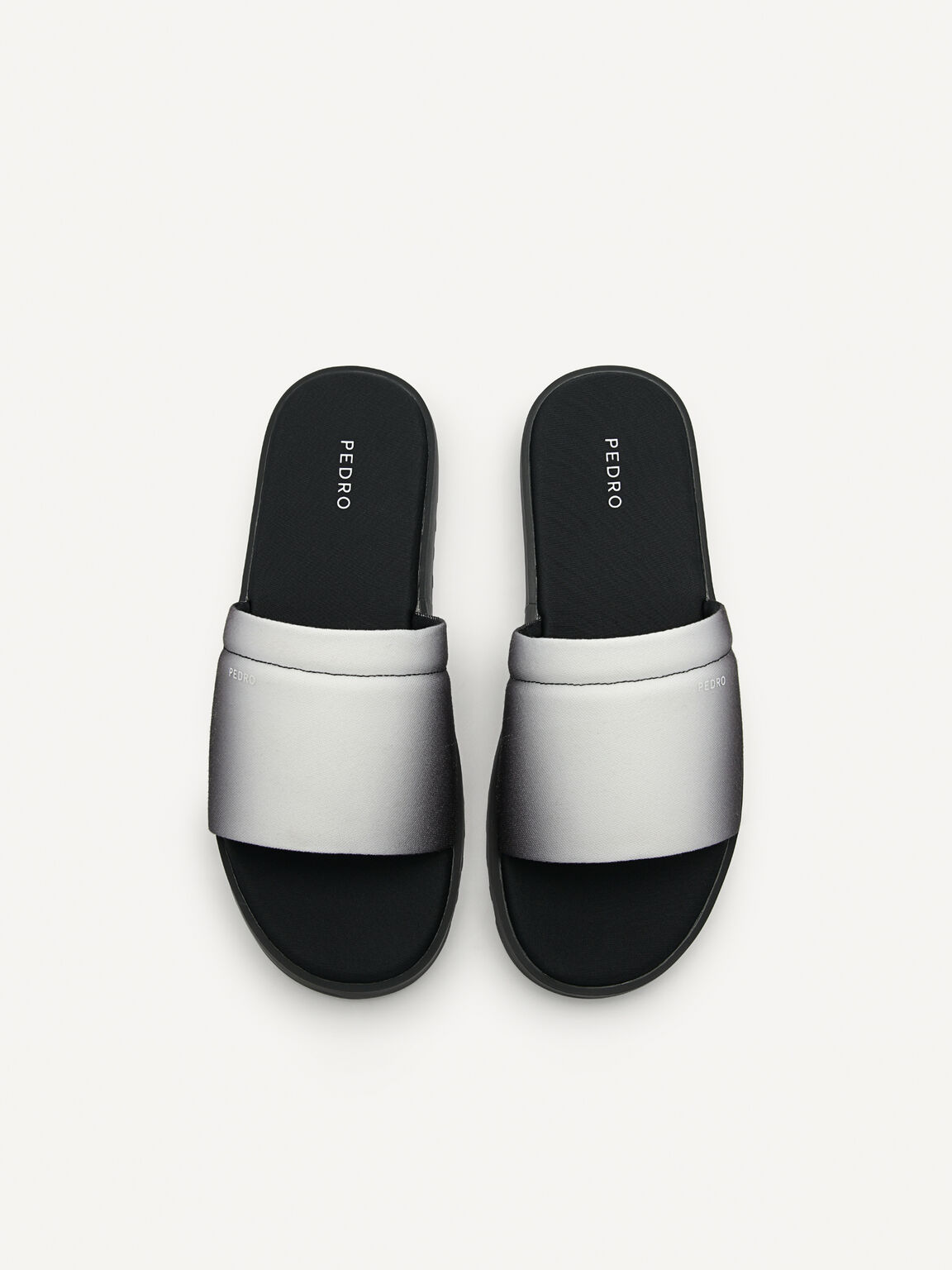 Canvas Slide Sandals, Black