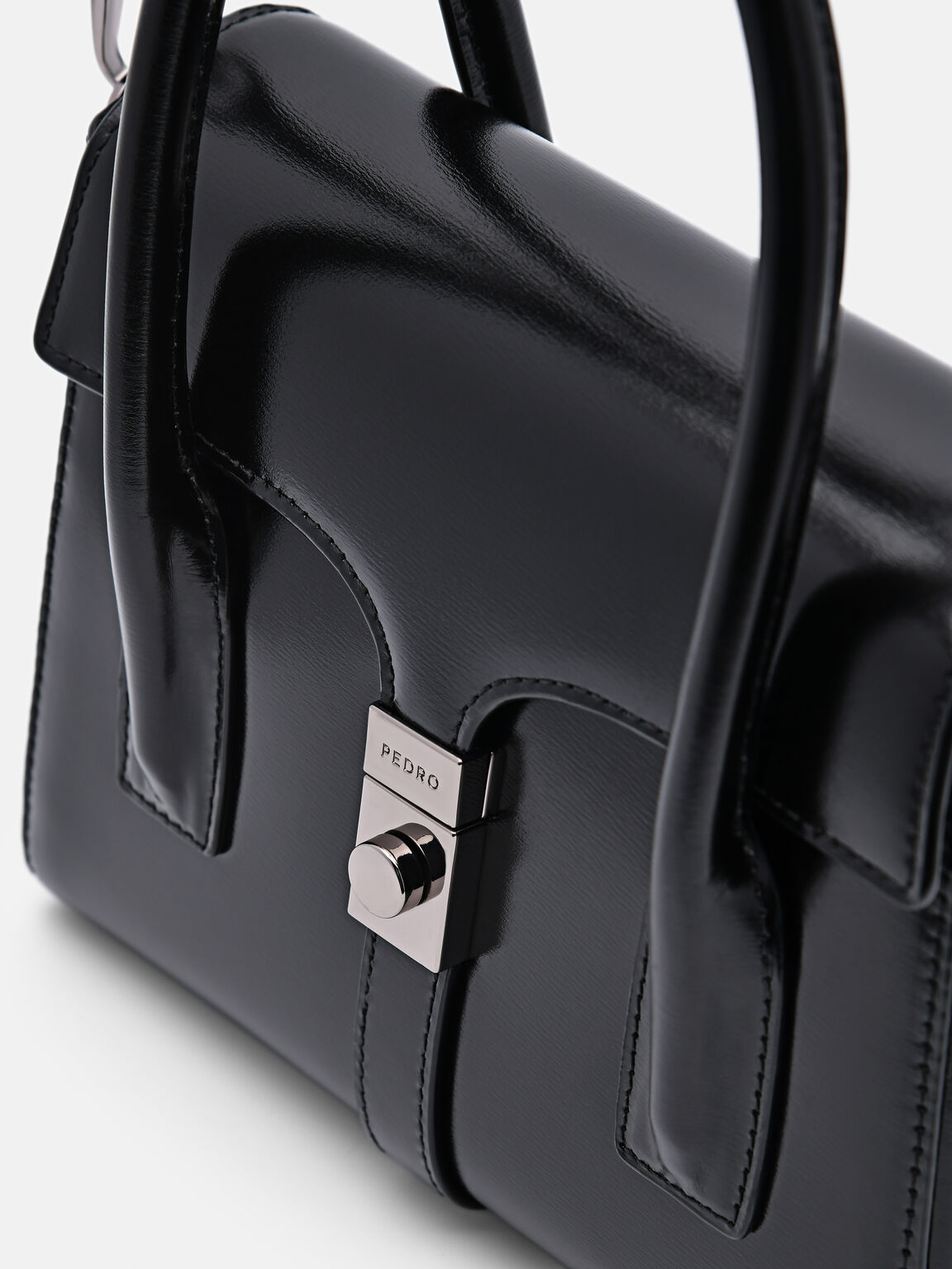 PEDRO Studio Farida Leather Compact Handbag, Black