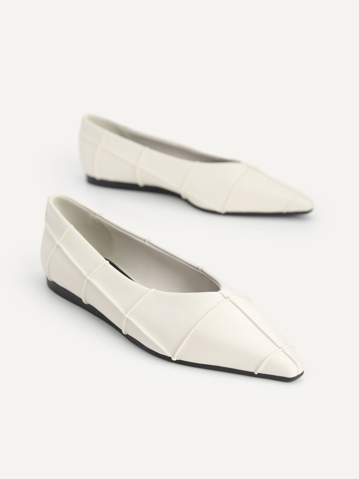 Pointed Toe Flats, Chalk