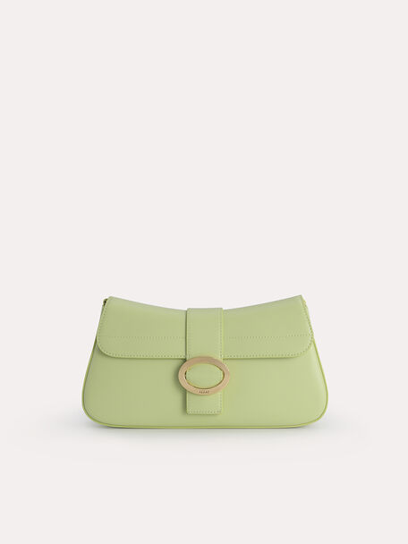 Rectangular Top Handle Bag, Light Green