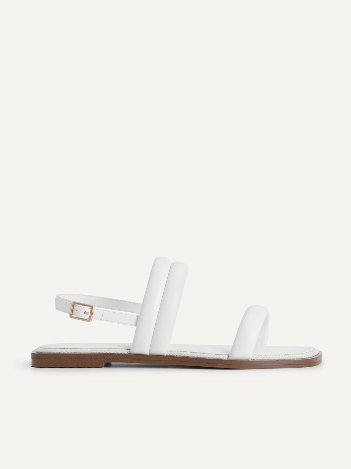 Double Strap Slingback Sandals, White