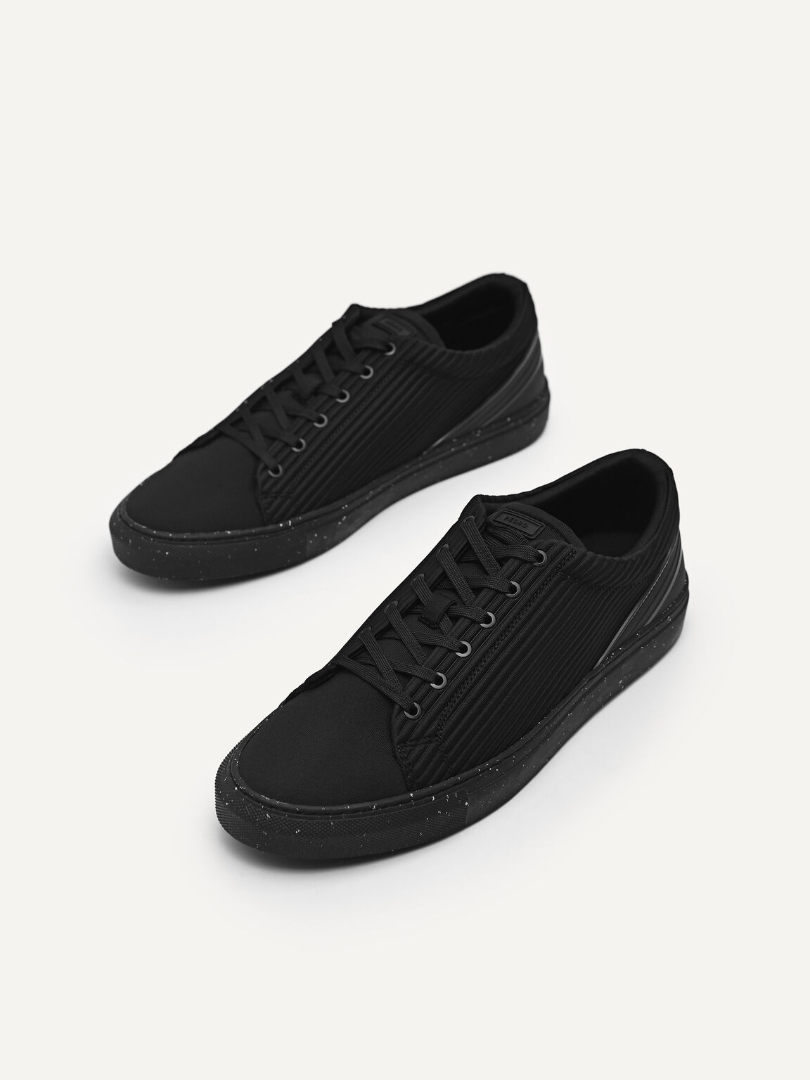 rePEDRO Pleated Sneakers, Black, hi-res