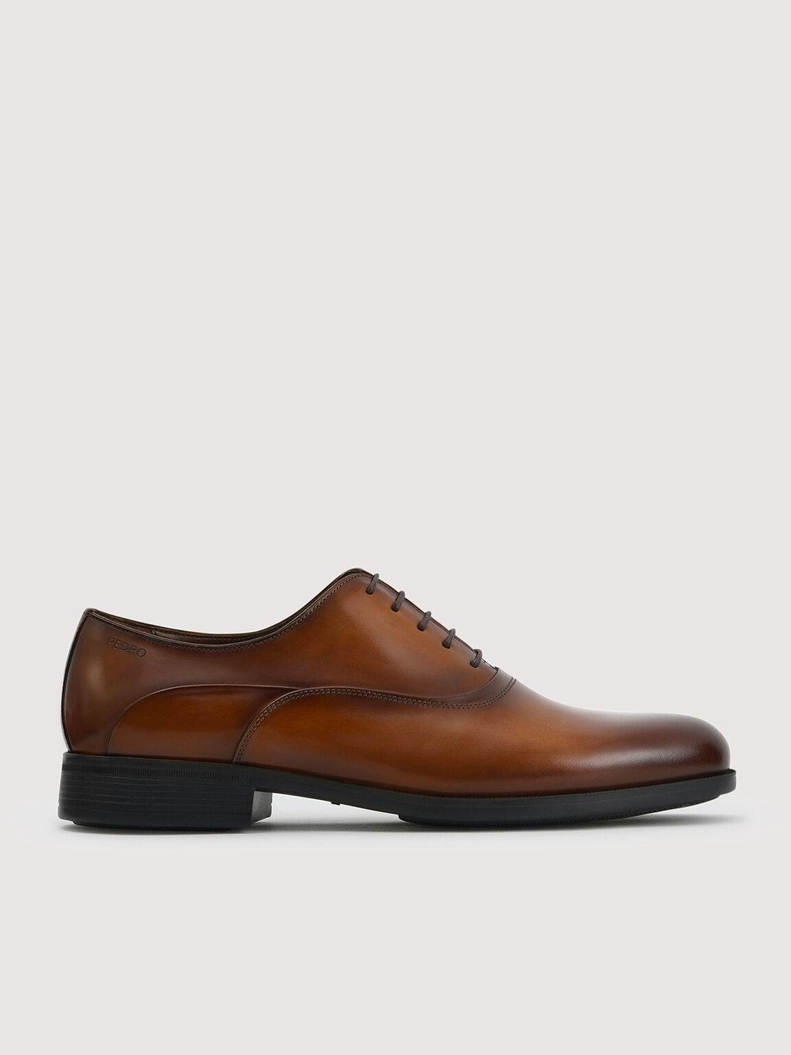 Lightweight Leather Oxford Shoes, Cognac