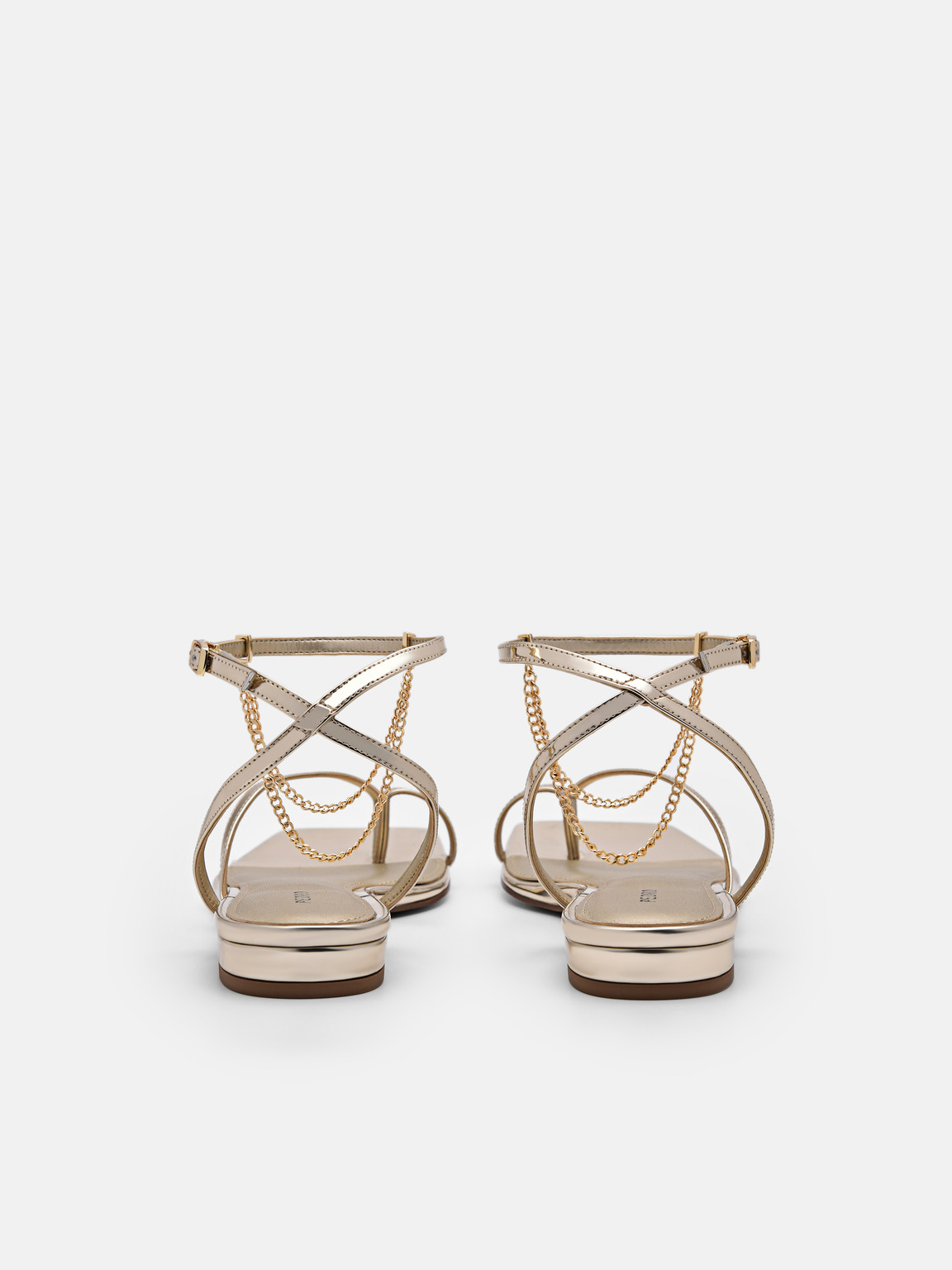 Lia Ankle Strap Sandals, Gold